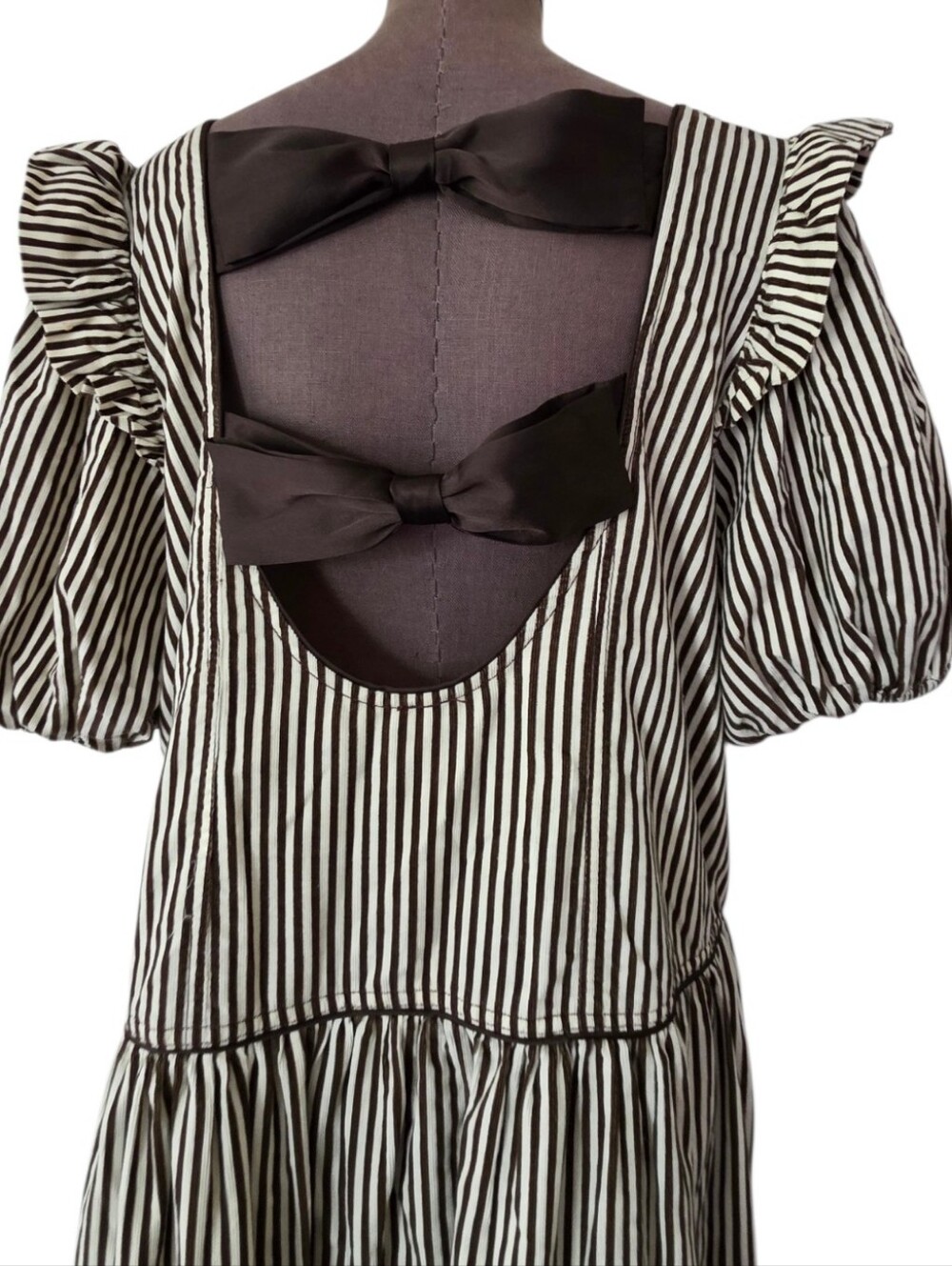 Free People Collier Cord Midi Dress – Brown Stripe Size Large - Picture 3 of 15